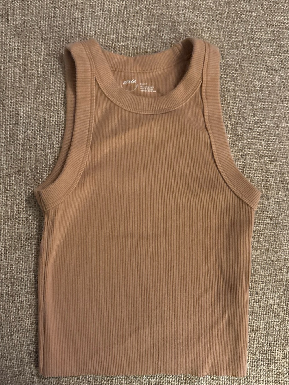 aerie ribbed tank top in tan